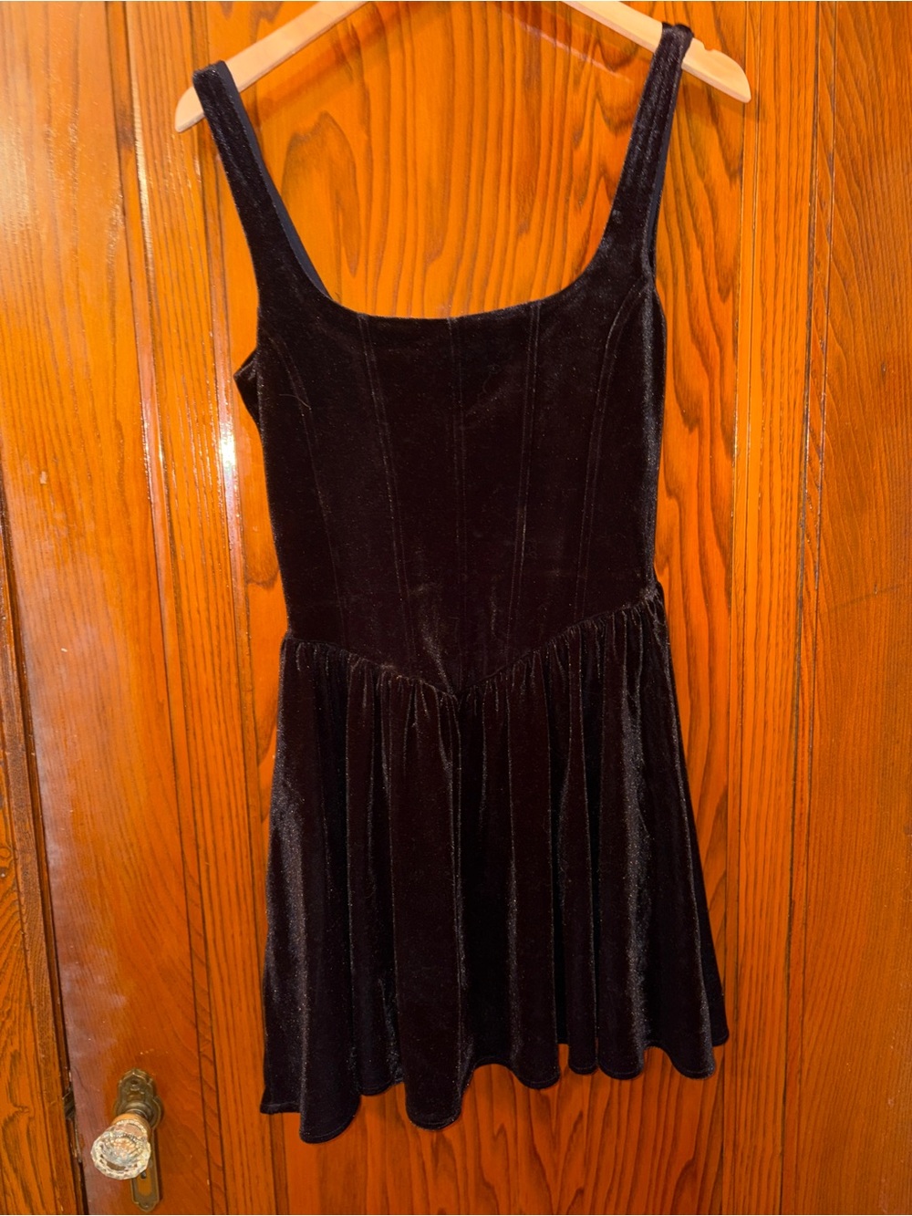 Black Velvet Sleeveless Skater Dress